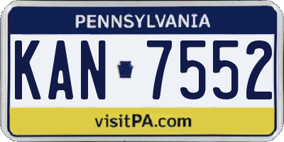 PA license plate KAN7552