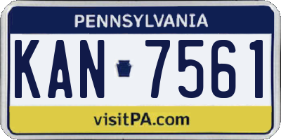 PA license plate KAN7561