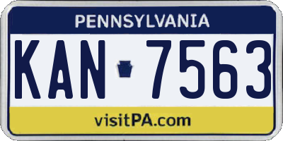 PA license plate KAN7563