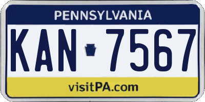 PA license plate KAN7567