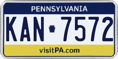 PA license plate KAN7572