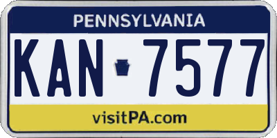 PA license plate KAN7577