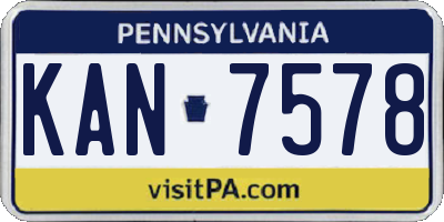 PA license plate KAN7578