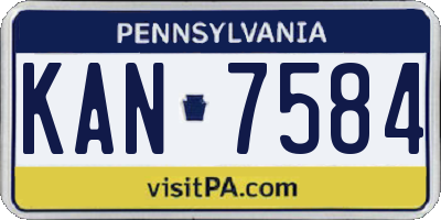 PA license plate KAN7584