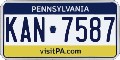 PA license plate KAN7587