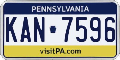PA license plate KAN7596