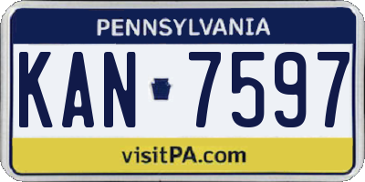PA license plate KAN7597