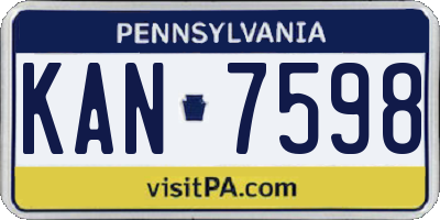 PA license plate KAN7598