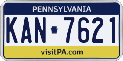 PA license plate KAN7621