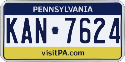 PA license plate KAN7624