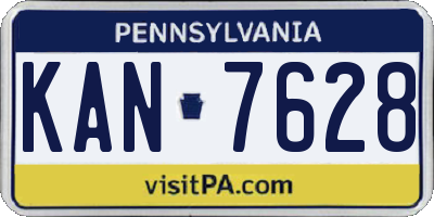 PA license plate KAN7628