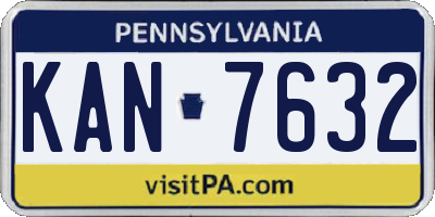 PA license plate KAN7632