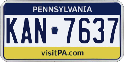 PA license plate KAN7637