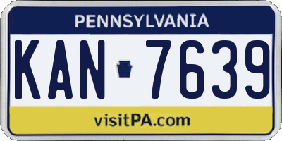 PA license plate KAN7639