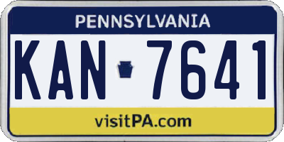 PA license plate KAN7641