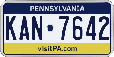 PA license plate KAN7642