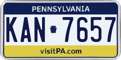 PA license plate KAN7657