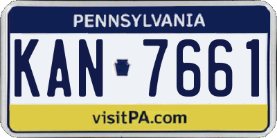 PA license plate KAN7661