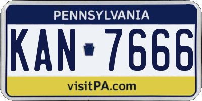 PA license plate KAN7666