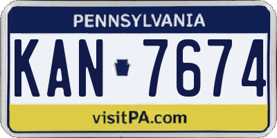 PA license plate KAN7674