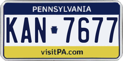 PA license plate KAN7677