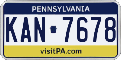 PA license plate KAN7678