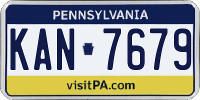 PA license plate KAN7679
