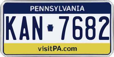 PA license plate KAN7682