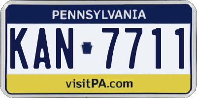 PA license plate KAN7711