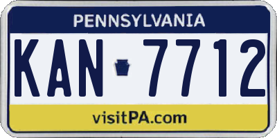 PA license plate KAN7712