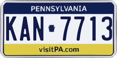 PA license plate KAN7713