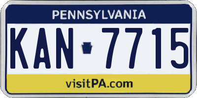 PA license plate KAN7715