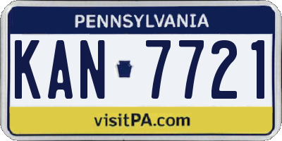 PA license plate KAN7721