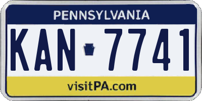 PA license plate KAN7741