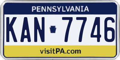 PA license plate KAN7746