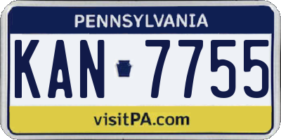 PA license plate KAN7755