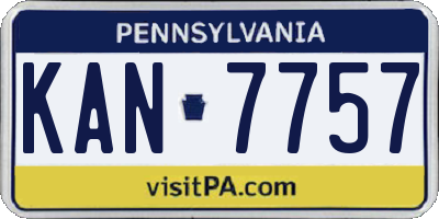 PA license plate KAN7757