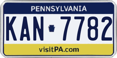 PA license plate KAN7782