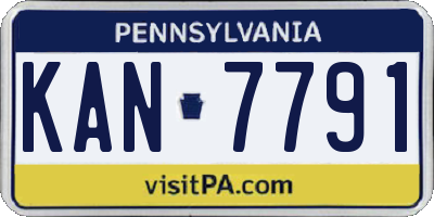 PA license plate KAN7791