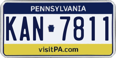 PA license plate KAN7811