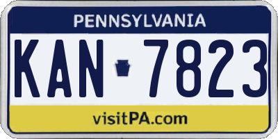 PA license plate KAN7823