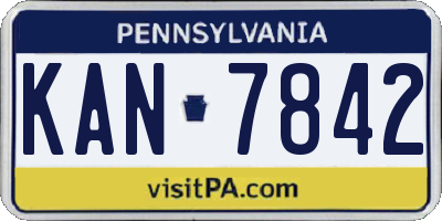 PA license plate KAN7842