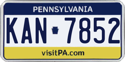 PA license plate KAN7852