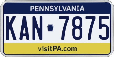 PA license plate KAN7875