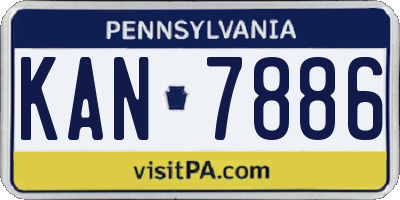 PA license plate KAN7886