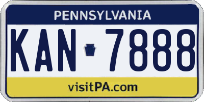 PA license plate KAN7888