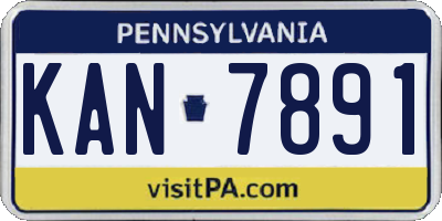 PA license plate KAN7891