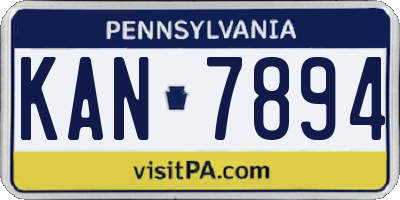 PA license plate KAN7894