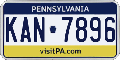 PA license plate KAN7896