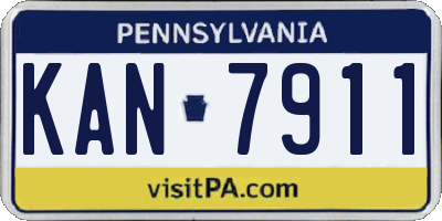 PA license plate KAN7911